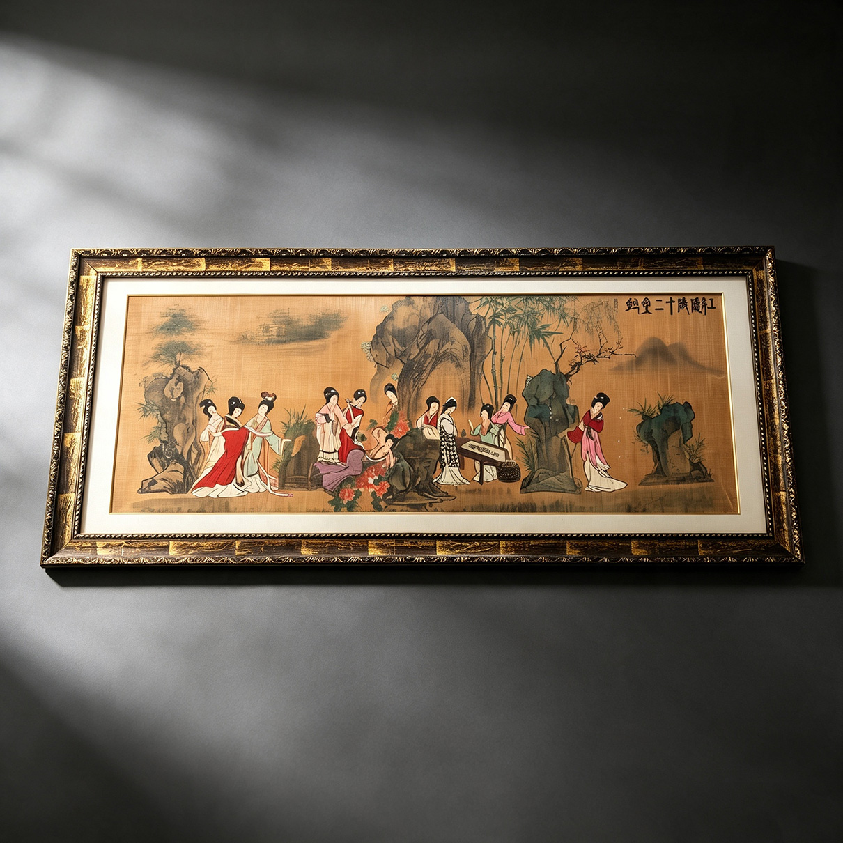 Twelve Beauties Bamboo Curtain Painting